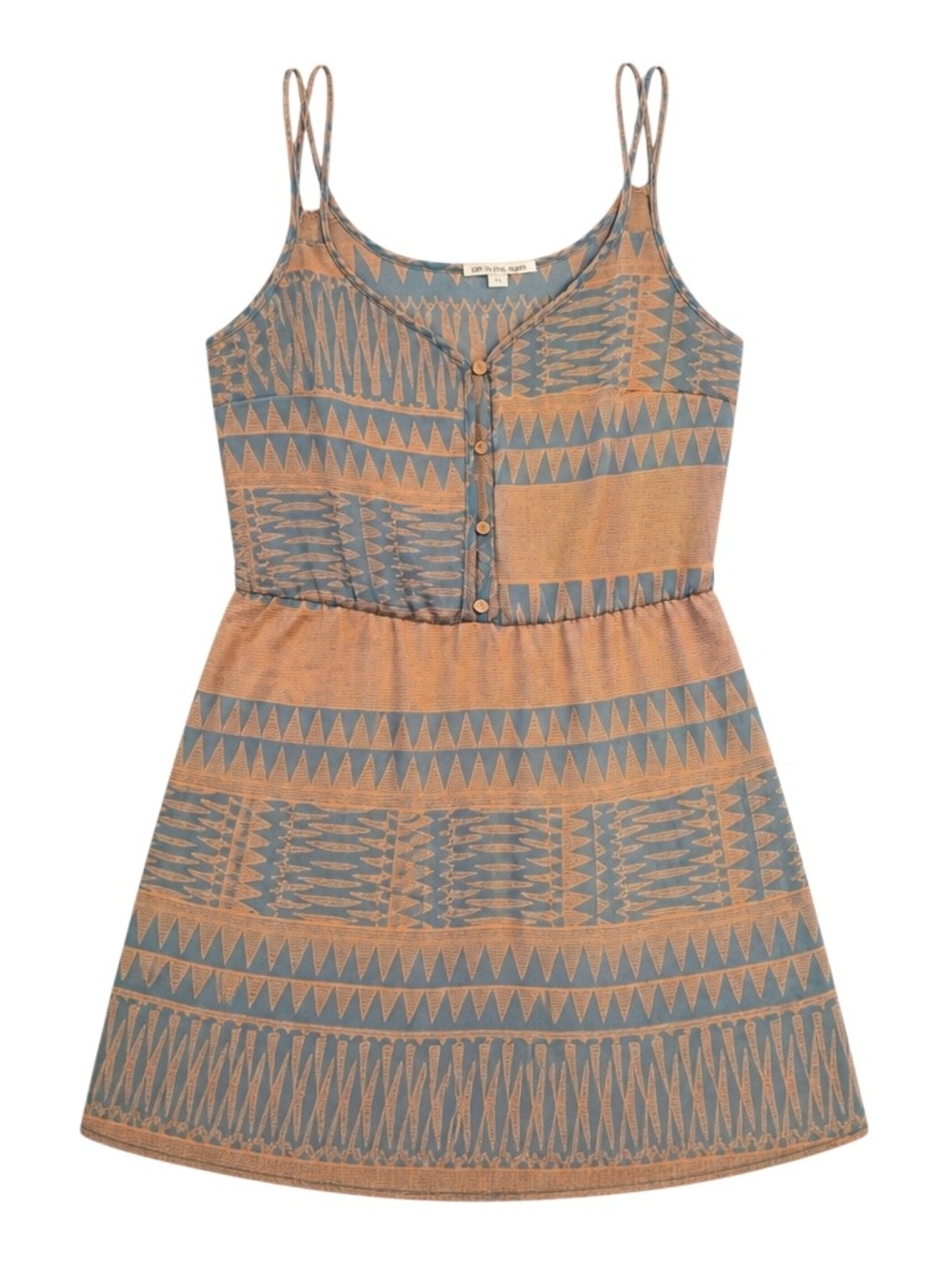 Charlotte Russe Sleeveless Button-Front Dress in Teal & Coral